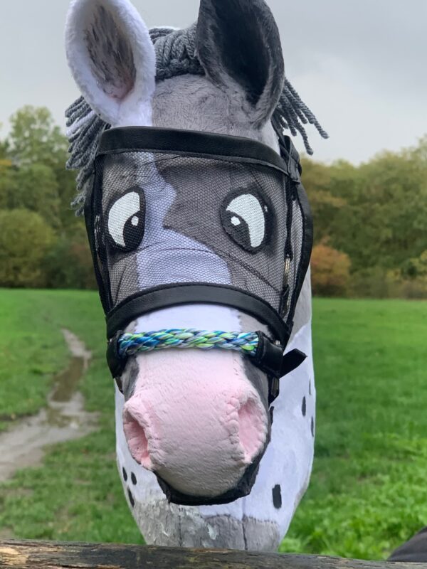 Masques anti-mouches - différents types - Le cheval rigolo (noir)