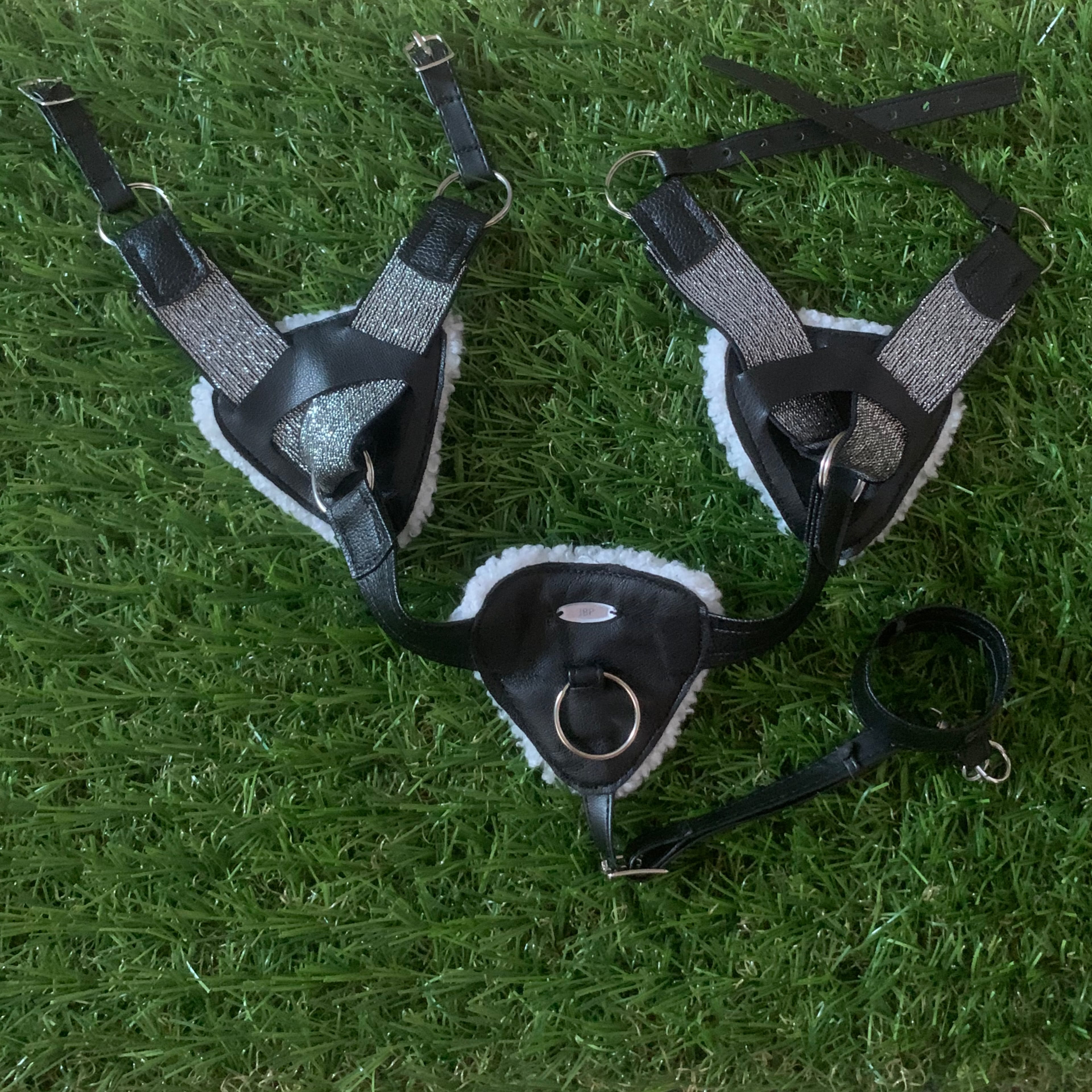 Breastplate - Luxe breastplate 'silver glitter'